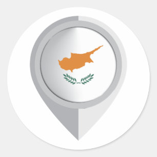 Cyprus Pin Location Flag Classic Round Sticker