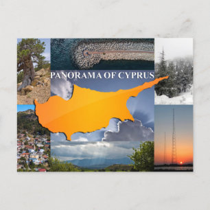 Cyprus postcard panorama island sunset tree mounta