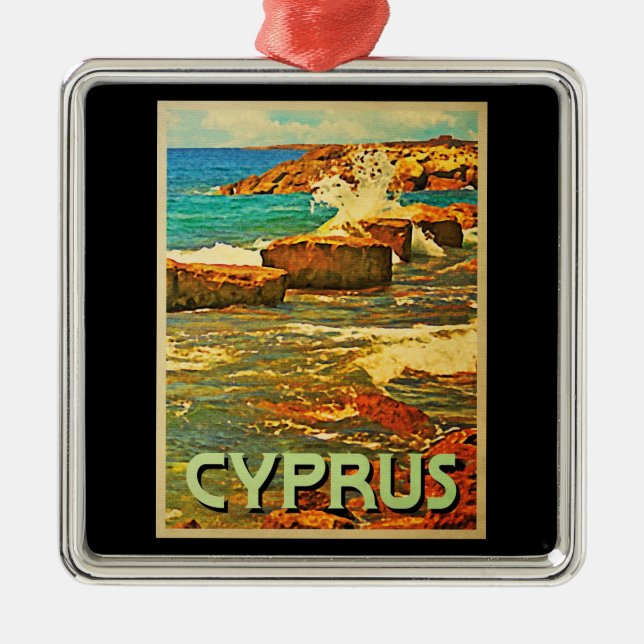 Cyprus Rocky Shore Metal Ornament (Front)