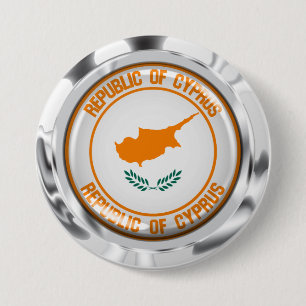 Cyprus Round Emblem 3 Inch Round Button