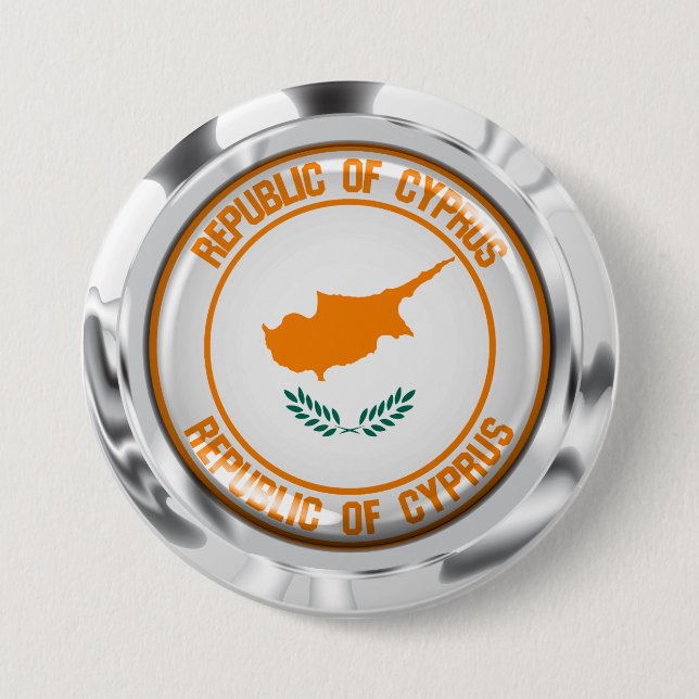 Cyprus Round Emblem 3 Inch Round Button (Front)