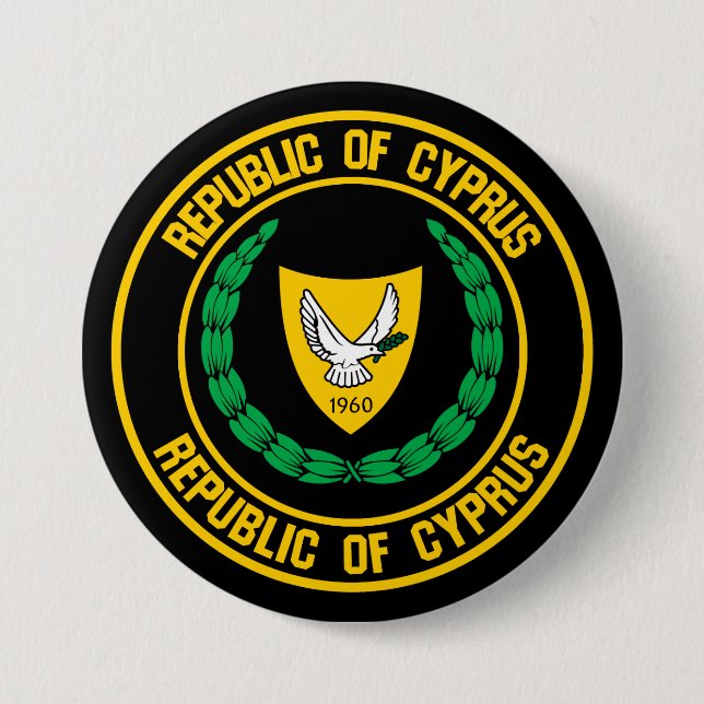 Cyprus Round Emblem 3 Inch Round Button (Front)