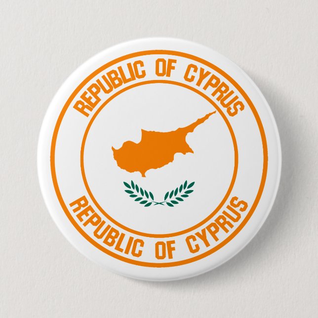 Cyprus Round Emblem 3 Inch Round Button (Front)