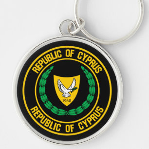 Cyprus Round Emblem Keychain