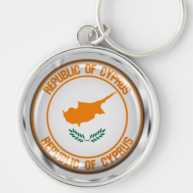 Cyprus Round Emblem Keychain (Front)