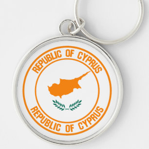 Cyprus Round Emblem Keychain