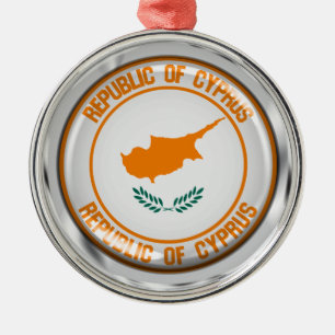 Cyprus Round Emblem Metal Ornament