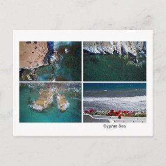Cyprus sea collage postcard