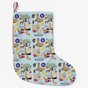 Cyprus Symbols Travel Lovers Small Christmas Stocking