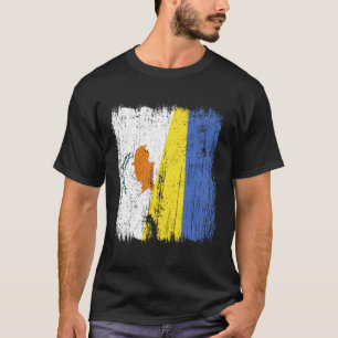 Cyprus Ukraine Half Flag Cypriot Ukrainian Heritag T-Shirt