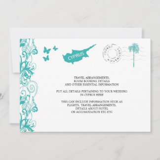 Cyprus Wedding Travel Information Invitation