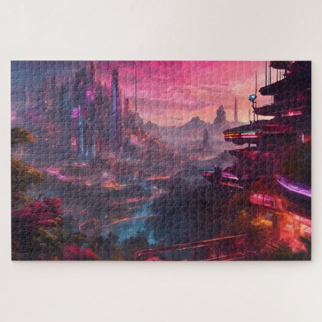Cypunk City Jigsaw Puzzle (Horizontal)