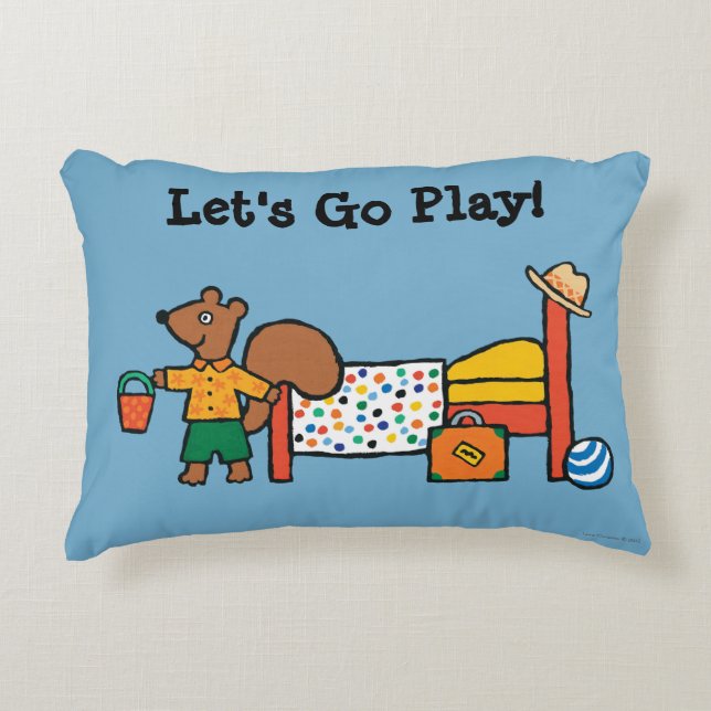 Cyril the Squirrel on Vacation Decorative Pillow (Front)