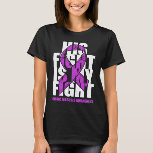 Cystic Fibrosis Awareness Month Purple Ribbon His  T-Shirt