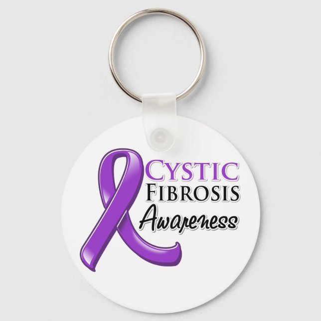Cystic Fibrosis Awareness Ribbon Keychain (Front)