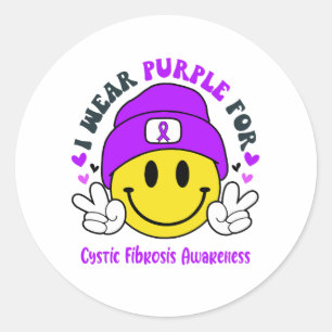 Cystic Fibrosis Awareness Ribbon Support Gifts Classic Round Sticker