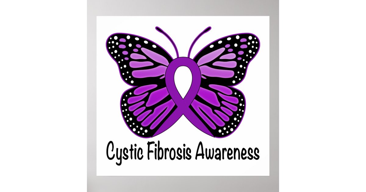 Cystic Fibrosis Awareness with Butterfly Poster Zazzle