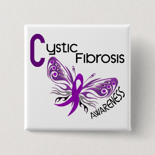 Cystic Fibrosis BUTTERFLY 3 2 Inch Square Button