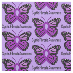 Cystic Fibrosis Butterfly Awareness Ribbon Fabric