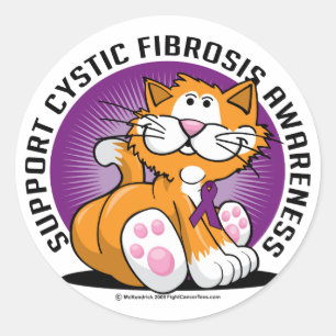 Cystic Fibrosis Cat Classic Round Sticker