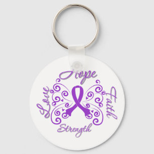 Cystic Fibrosis Hope Motto Butterfly Keychain
