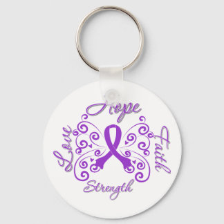Cystic Fibrosis Hope Motto Butterfly Keychain