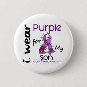 Cystic Fibrosis I Wear Purple For My Son 43 2 Inch Round Button