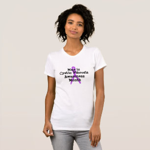 Cystic Fibrosis Purple Awareness Ribbon Shirt