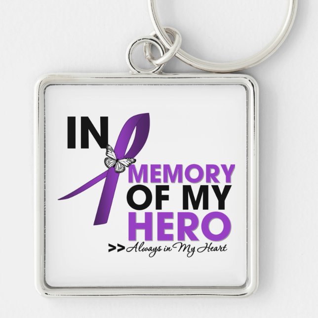 Cystic Fibrosis Tribute In Memory of My Hero Keychain (Front)