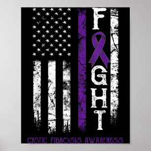 Cystic Fibrosis Warrior Us Flag Poster