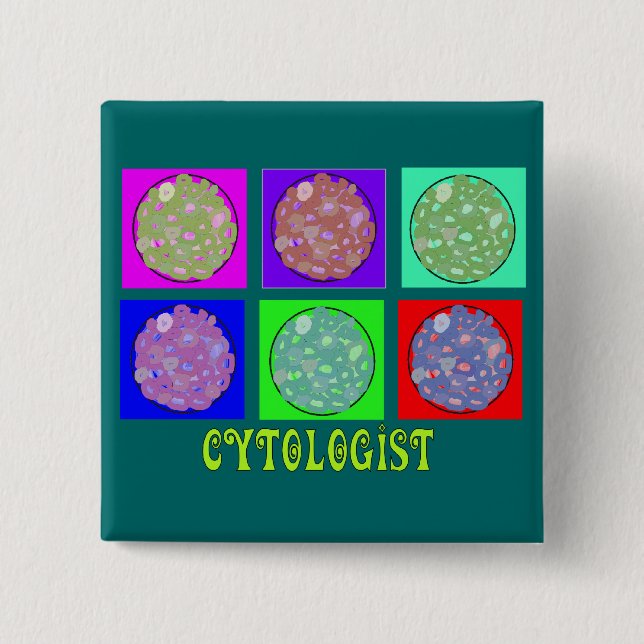 Cytologist Gifts Cells in Petrie Dishes Design 2 Inch Square Button (Front)