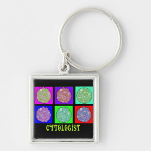 Cytologist Gifts Cells in Petrie Dishes Design Keychain