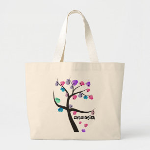 Cytologist Gifts Unique Tree With Cells Design Large Tote Bag