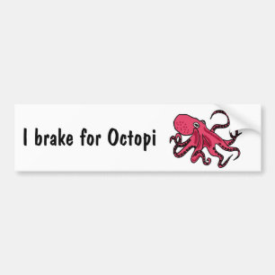 CZ- I brake for Octopi Bumper Sticker