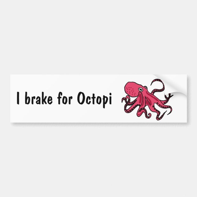 CZ- I brake for Octopi Bumper Sticker (Front)
