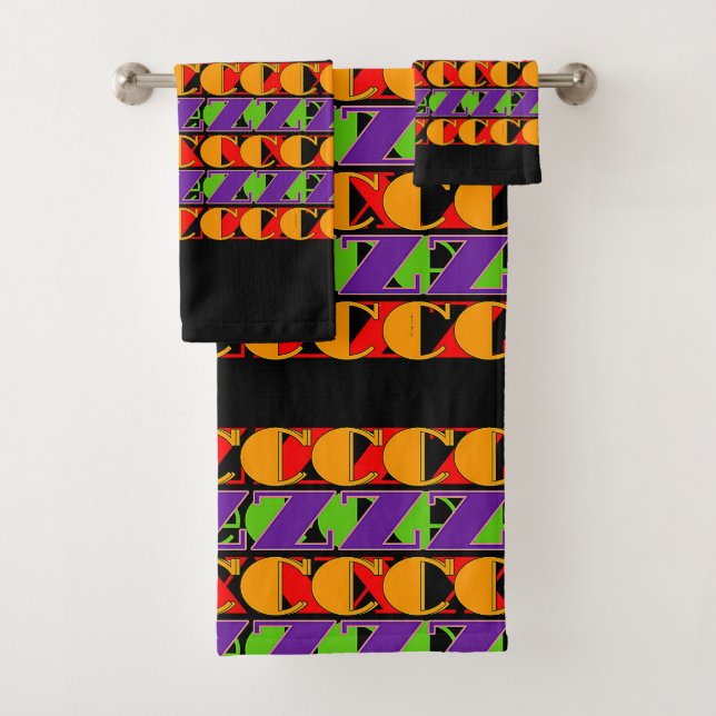 CZ Random Letters  Bath Towel Set (Insitu)