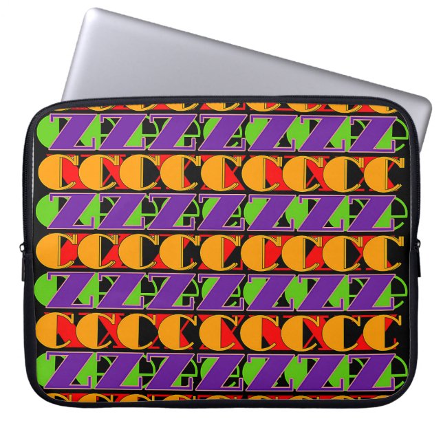 CZ Random Letters  Laptop Sleeve (Front)