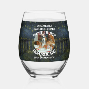 Czar Rue Liar Trump Republican Party USA America Stemless Wine Glass
