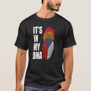 Czech And Kyrgyzstani Mix DNA Heritage Flag T-Shirt