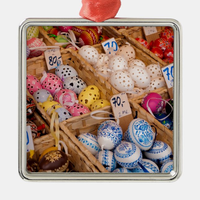 Czech Easter Eggs Metal Ornament (Front)