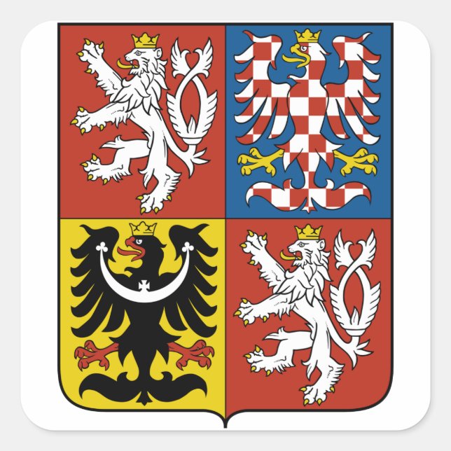 czech emblem square sticker (Front)