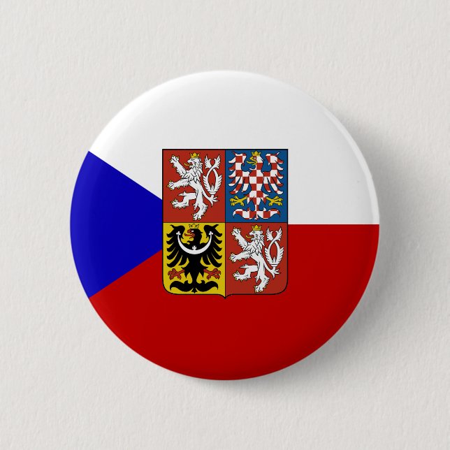 Czech flag 2 inch round button (Front)