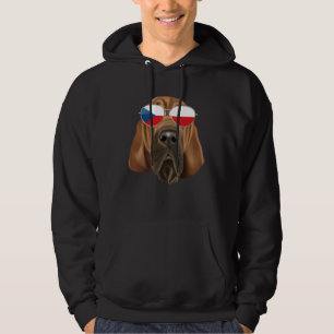 Czech Flag Bloodhound Dog Czech Republic Pocket Hoodie