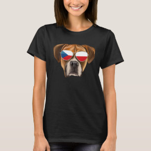 Czech Flag Boxer Dog Czech Republic Pocket T-Shirt