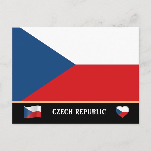 Czech Flag & Czechia country travel/Czech Republic Postcard (Front)