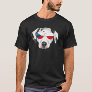 Czech Flag Dalmatian Dog Czech Republic Pocket T-Shirt