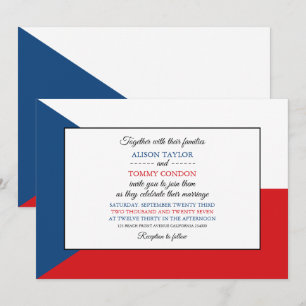 Czech Flag, Flag of Czech Republic Wedding Invitation