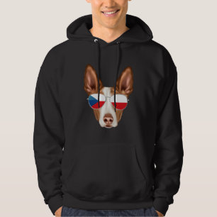 Czech Flag Ibizan Hound Dog Czech Republic Pocket Hoodie