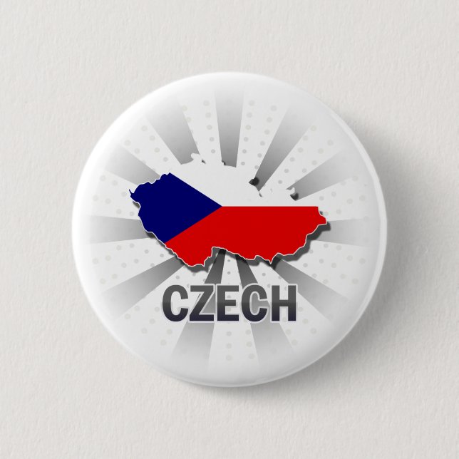 Czech Flag Map 2.0 2 Inch Round Button (Front)
