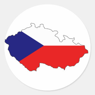Czech flag map classic round sticker